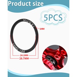 MOPZIJA 5pcs Bicycle Inner Bearing Seal Bicycle Crank Lower Spacer Crankset Washers for Road Bicycles for BB86/91/92/BB30/PF30, Bicycle Inner Bearing Seal