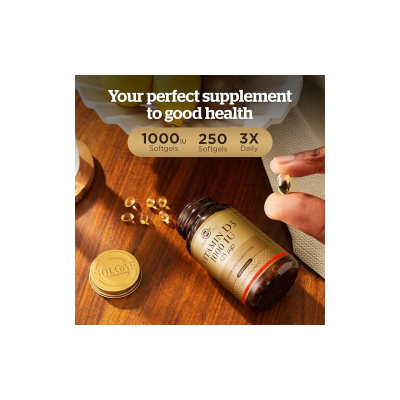 Solgar Vitamin D3 1000 IU (25 µg) - 250 Softgels