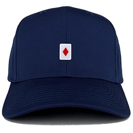 Trendy Apparel Shop Diamond Playing Card Patch Structured Baseball Cap - Navy