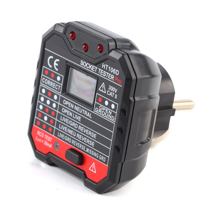 Electric Socket Tester Digital Display Fault Checker Detector Wall Plug