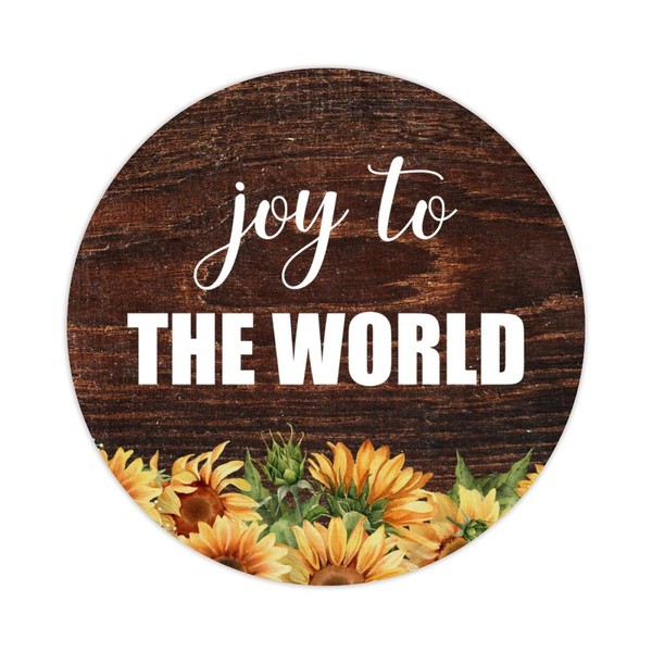 4in Round Label Stickers 100pcs Joy to The World Quotes