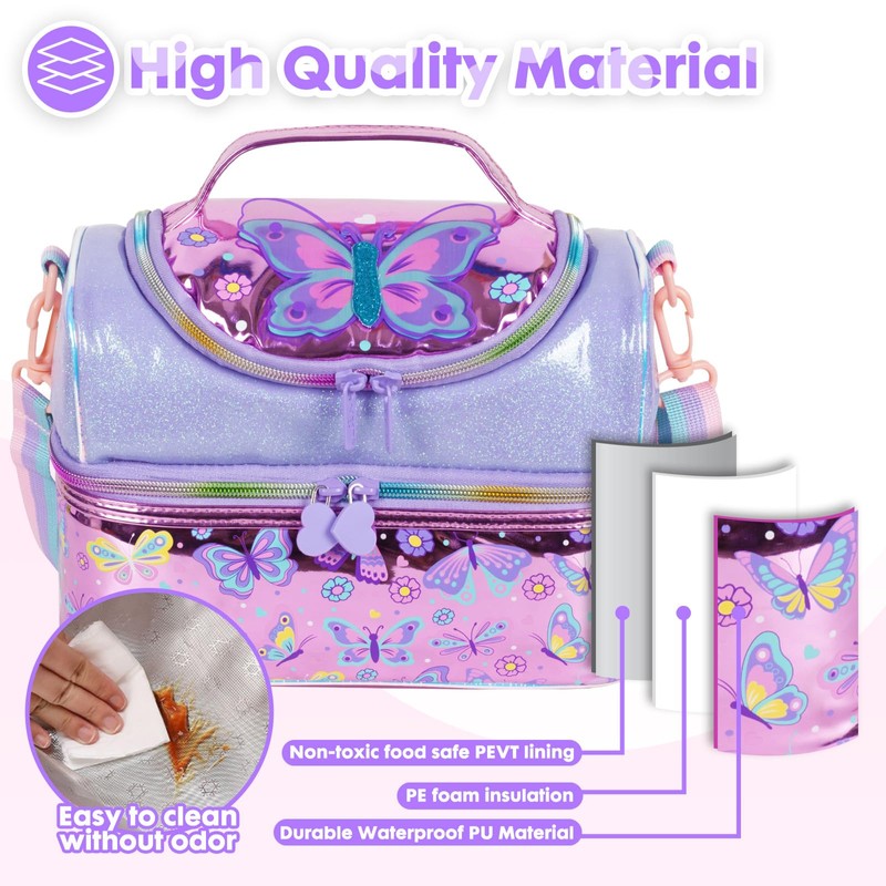 Kids Double Decker Cooler Insulated Lunch Bag, Back to School