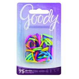 Goody Mini Latex Hair Elastics, Assorted Neon Colors, 75-count