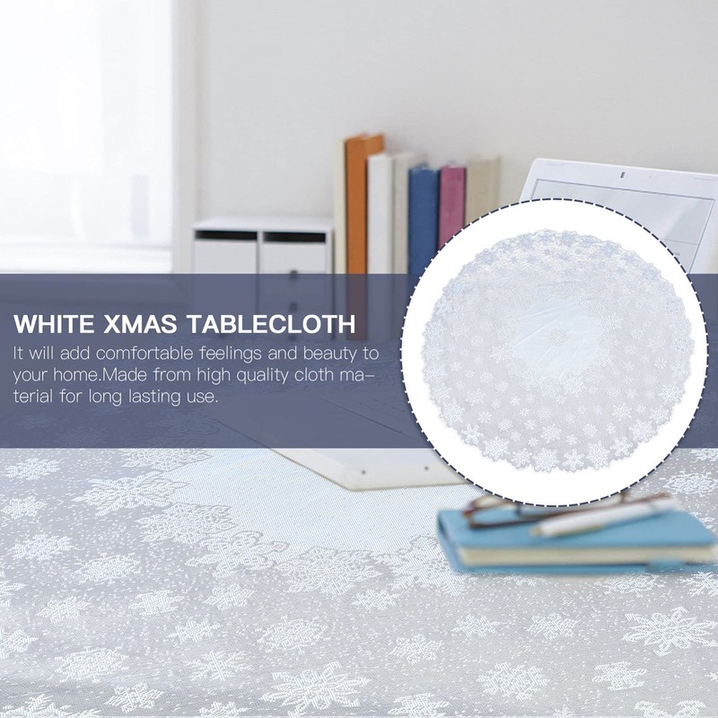 EXCEART 1 Pcs Round Lace Tablecloth 70 Inch Diameter, Christmas