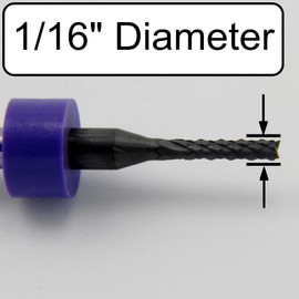 1/16" PCD Diamond Coated Router - Fishtail Tip - for Carbon Fiber, Ceramic, Fr4 G10 End Mill CNC