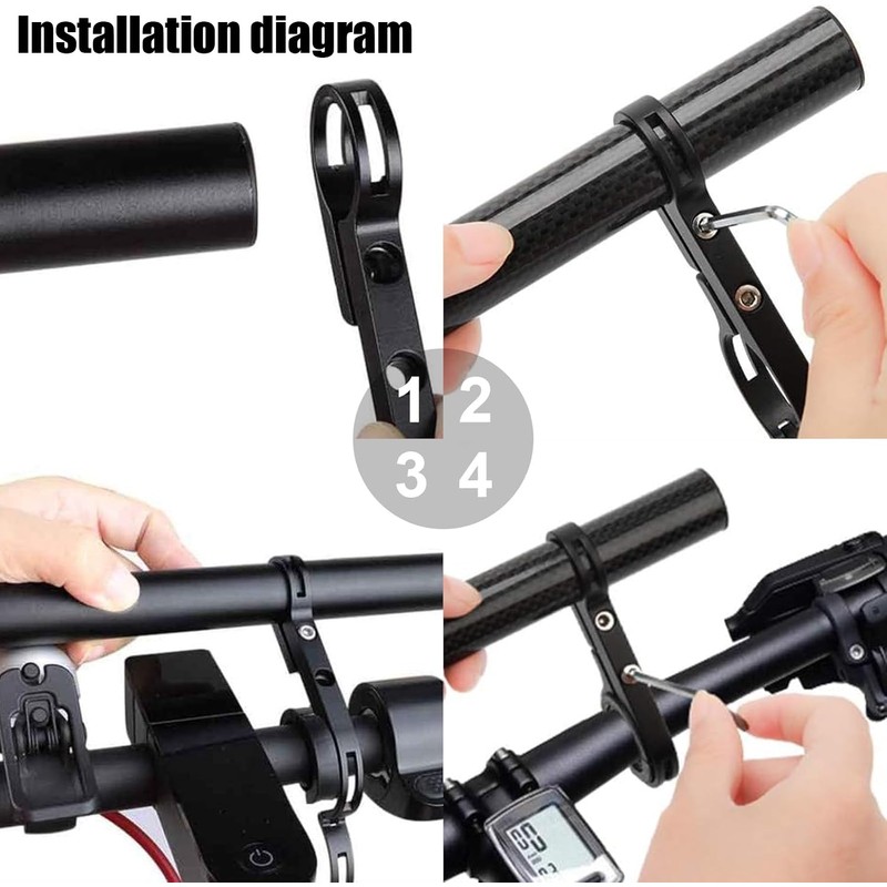 Bicycle Handlebar Extension, 30 cm Aluminium Bicycle Extender Holder, with