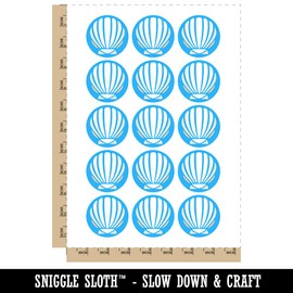 Scallop Seashell Beach Shell Ocean Temporary Tattoo Water Resistant Fake Body Art Set Collection - 15 2" Tattoos (1 Sheet)