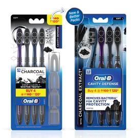 Oral B Cavity Defense 123 Soft Black Toothbrush (Pack of 4) - India - Assorted Colours