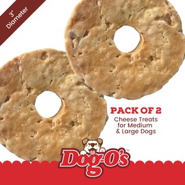 DOG-O'S CHEESY CHOMPERS, Bacon, All-Natural, Made in The USA, Grain Free, Gluten Free, Real Cheese Treats for Medium & Large Dogs (Pack of 2 Crunchy Treats)