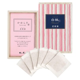 Nihonkodo Itsuragi White Peach Business Card Incense, Paulownia Box, 6 Pieces (x 1)