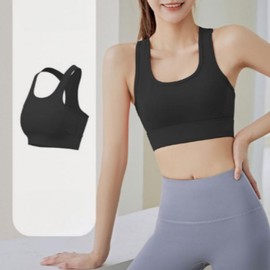 Buckle Adjustable Fitness Yoga Tube Top Bralette 5 Colors Purple-L