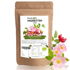 BotaniKils Hagebutten Bio ganz 1kg, Premium Hagebutten mit hohem Gehalt an Vitamin C, A, E, Kalzium und Magnesium, vegan und zusatzfrei, absolut naturrein, Hagebuttentee, BotaniKils