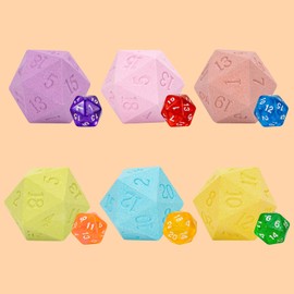 D20 Bath Bombs - Set of 6 DND Dice-Shaped Bath Bomb with Random D20 Dice Inside, Mystery Bath Bombs with Surprises Gift for Players, DMS & Gamers