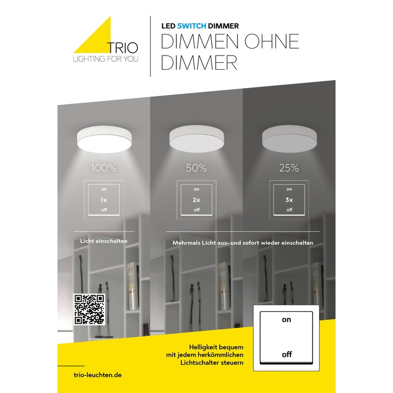 Trio Leuchten Ceiling Lamp, Metal, 15 W, Chrome, 26 x