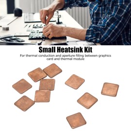 Kit Térmico de Cuña de Almohadilla de Cobre de 100 Piezas, Kit de Disipador de Calor Pequeño de Conductividad Térmica 401w / Mk, Disipador de Calor de Aleta de Biselado de Cobre Puro(15x15x0.5mm)