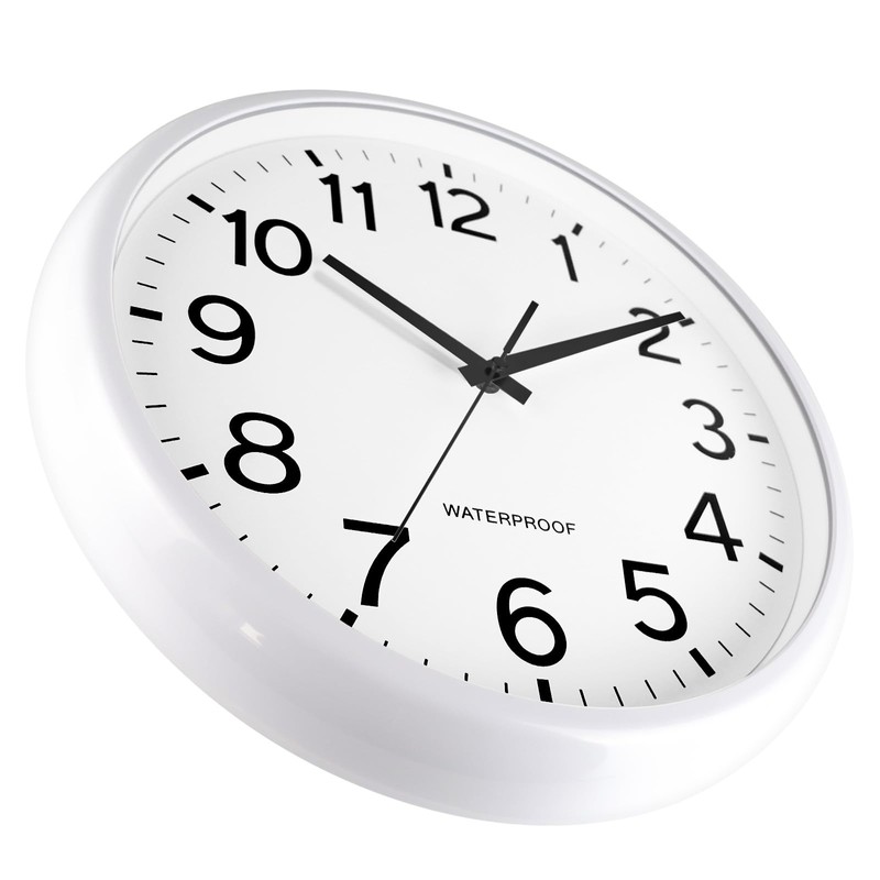 Caysie 16 Inch Sealed Large Outdoor Clock Waterproof, Silent Battery