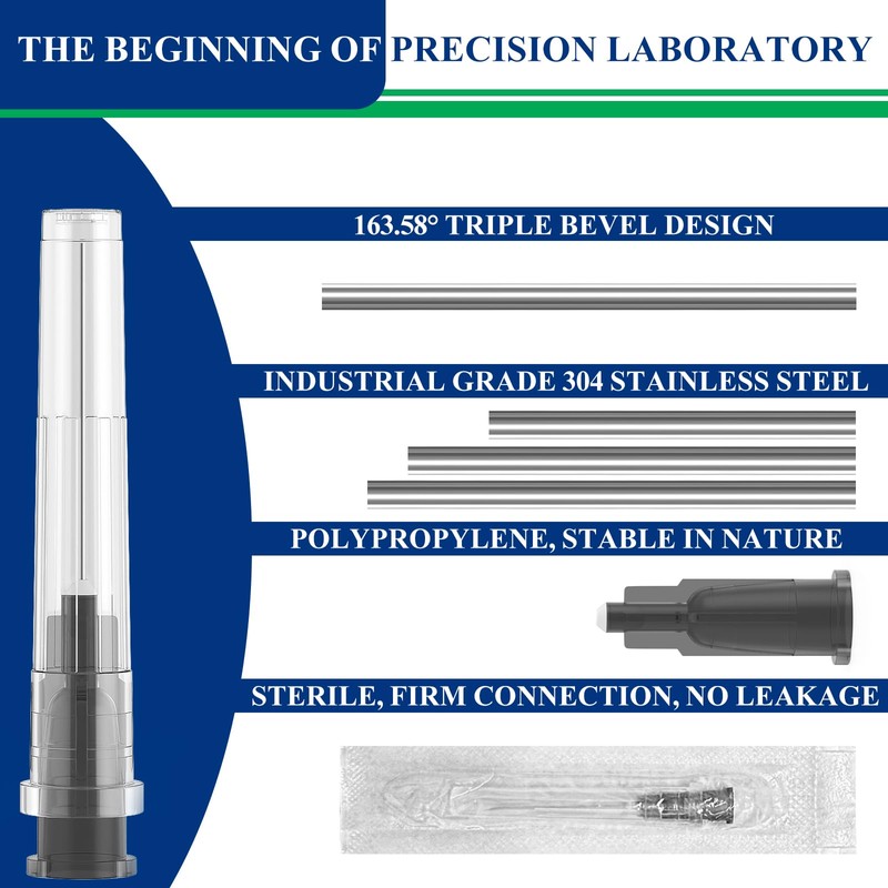 100Pcs 22 Gauge 1 Inch Needle 22G Sterile Disposable Injection