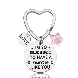 Best Aunt Birthday Gifts for Aunt Aunts Auntie Mothers Day Gifts for Auntie Aunt Aunty Keychain Gifts for Aunt Thank you Gifts for Aunt Keyring Gifts for Aunt Gifts from Nephew Niece