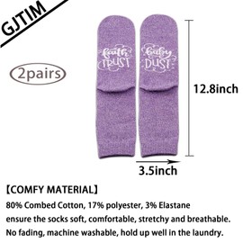 IVF Gift IVF Transfer Day Gift Faith Trust & Baby Dust Inspirational Infertility Socks for Women (Faith Trust & Baby Dust)