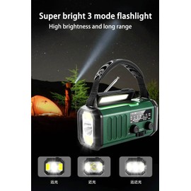 Winnes Emergency Radio, 20000 mAh Portable Emergency Radio, SOS Alert, FM/AM Radio, with Reading Light, Compass, Support for Handheld Car and Solar Energy, for Outdoor Camping, Domestic Power Outages