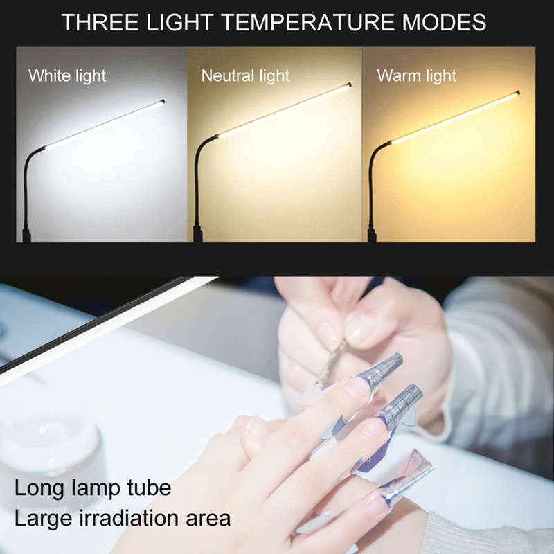 Long Arm Flexible LED ClipOn Beauty Tattoo Lamp Dimmable Nail