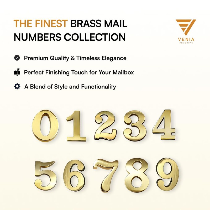 2-Inch Brass Mailbox Numbers – Pick Your Numbers - Numbering