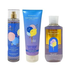 Bath and Body COTTON CANDY CLOUDS Fine Fragrance Mist Body Cream Body Wash Bundle of 3 Fragrance notes: spun sugar, pink berries and whipped vanilla