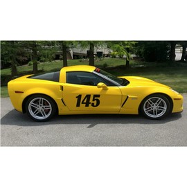 Fairwinds Designs Custom Race Car Number Decals | Set of 3 Heavy Duty Vinyl Stickers | Choose Size in Inches | Numbers for Cars Truck Motorcycle Jet Ski Boat | Racing Autocross Pro (Black, Medium)