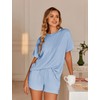 Ekouaer Womens Pajama Sets Short Sleeve Lounge Sets 2 Piece