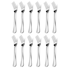 12-Pieces Salad Forks, HaWare Stainless Steel 6.7 Inches Small Dessert Forks, Classic Elegant Design, Mirror Polished, Dishwasher Safe