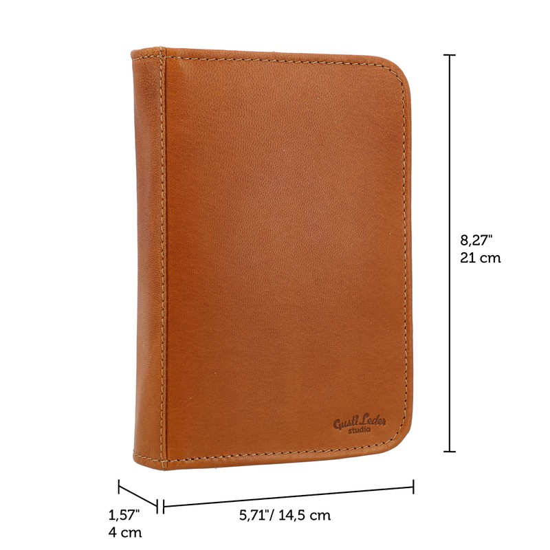 Gusti Yannick Leather Pencil Case for Men and Women, brown,