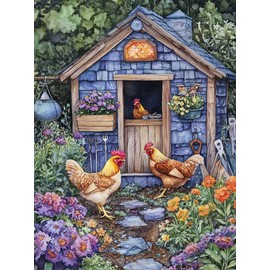 Kaliosy 5D Diamond Art Kits for Adults Farm Chick by Number Kits, Diamond Painting Art Animals DIY Full Drill Crystal Craft Cross Stitch Embroidery Decoration (12x16 inch) 30x40 cm