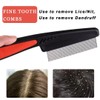 Msloosily 2 Pieces Dandruff Comb, Stainless Steel Fine Tooth Comb