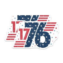 (2 Pack) 1776 Stickers - Patriotic Stickers - American Flag Sticker - 5" On Longest Side - Sticks to Smooth Flat Surfaces - Made in USA - BMCS10993