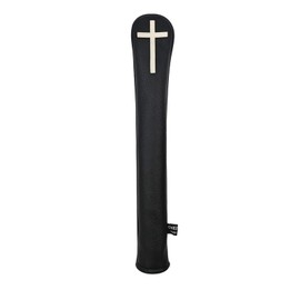PU Leather Alignment Stick Headcover Golf Club Head Covers(Black,Cross)