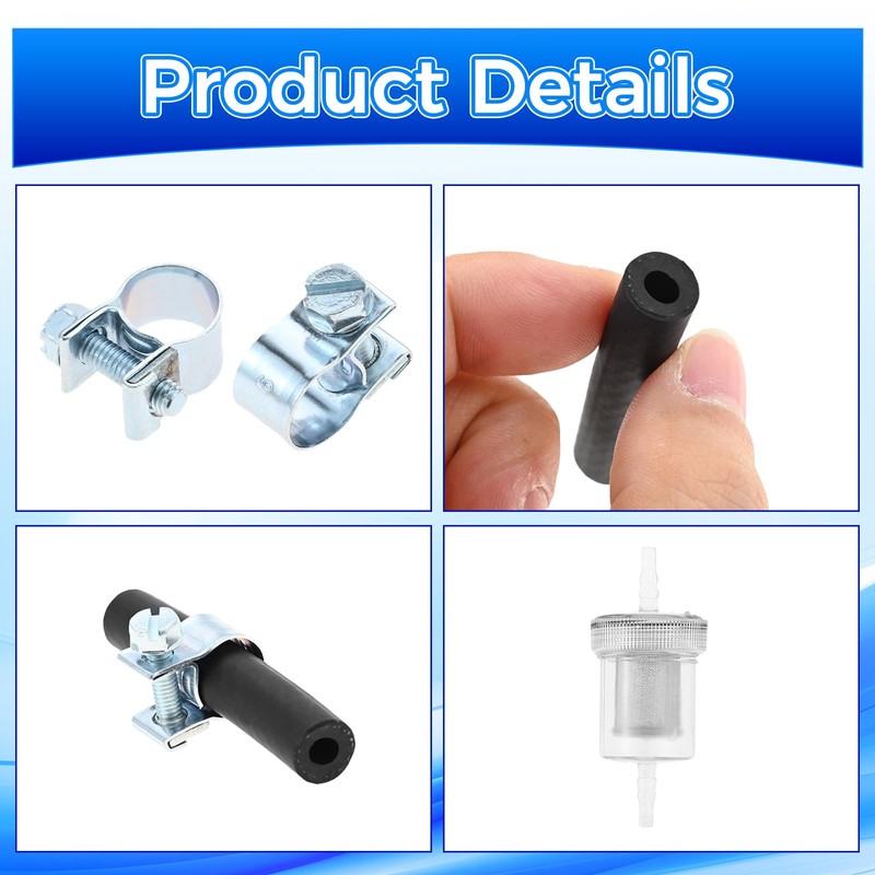 Mtsooning Petrol Hose Kit, Fuel Line Set with Fuel Filter