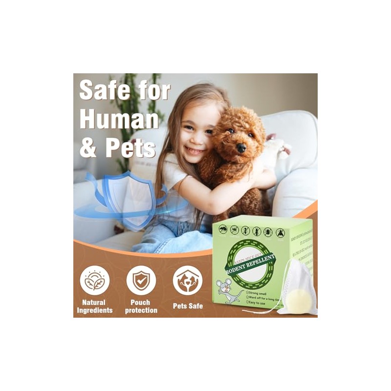 Natural Peppermint Oil Rodent Repellent Balls - 8 Pack