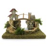 Bertoni Wooden Mountain Lake with Bridge and Tree, Wood, Multi-Colour,
