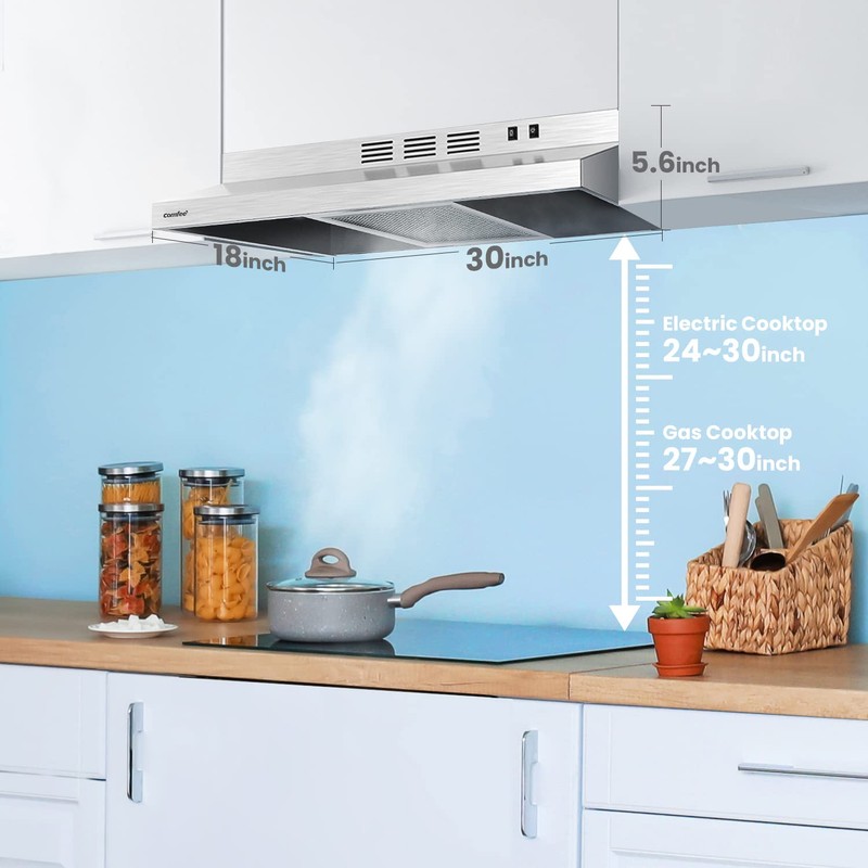 Comfee CVU30W2AST Range Hood 30 Inch Ducted Ductless Vent Hood