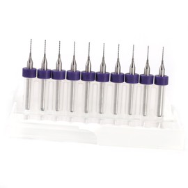 PCB Pressure Board Tip Spiral Flute Carbide Drill Bits 0.1 mm - 1.4 mm (0.5 mm) Pack of 10