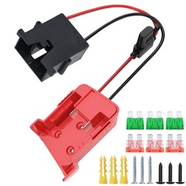 Electric Wheels Adapter Compatible with Mil.Waukee M18 Battery with Wire Harness Connector Compatible with 12 Volt Electric Wheels, 12AWG Wire with 30A and 40A Fuse