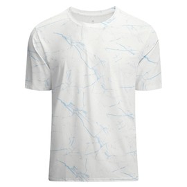 WARHORSEE Mesh Workout T Shirts for Men Breathable Quick Dry Athletic Moisture Wicking Short Sleeve Crew Neck Tees Men,WhiteBlue2,XXL