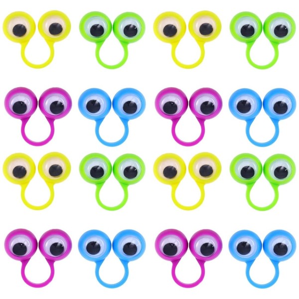 Calsgkspray 12Pcs Eye Finger Puppet,Eye On Rings Finger Puppets,Wiggly Googly