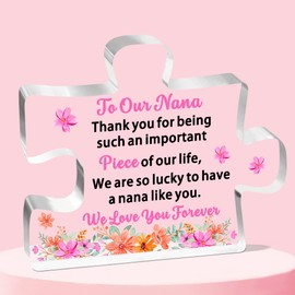 FMCC Nana Gifts Best Nana Birthday Gifts Nana Mothers Day Christmas Keepsake Acrylic Plaque Gifts for Nana from grandchildren