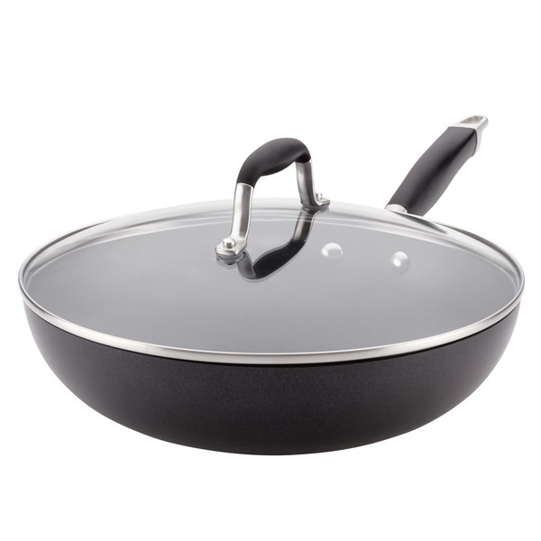 Anolon Advanced Home Hard-Anodized Nonstick Ultimate Pan/Saute Pan, 12-Inch (Onyx)