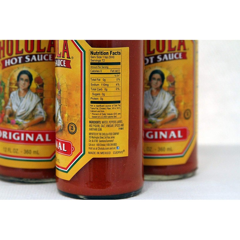Cholula Original Hot Sauce, 12 Fluid Ounces, Pack of 3