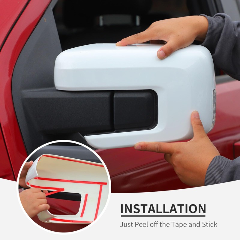 Linskip Side Door Mirror Cover Driver and Passenger Side Rearview