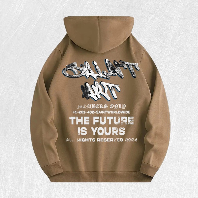 Saint Art the Future Is Yours Graphic Hoodie 100% Cotton