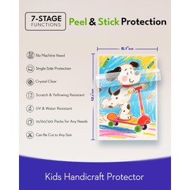 Uinkit 4mil Thicker Self-Adhesive Laminating Sheets, 10Pack Letter Size 8.5x11" - Peel & Stick, No Heat Needed - Dry-Erase Friendly Surface for Reusable Documents, Kids Art, Posters & Crafts
