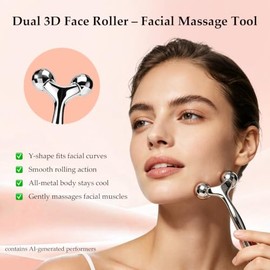 Juego de rodillos de acero inoxidable Gua Sha y hielo | Herramientas de masaje facial para rutina de cuidado de la piel, yoga facial